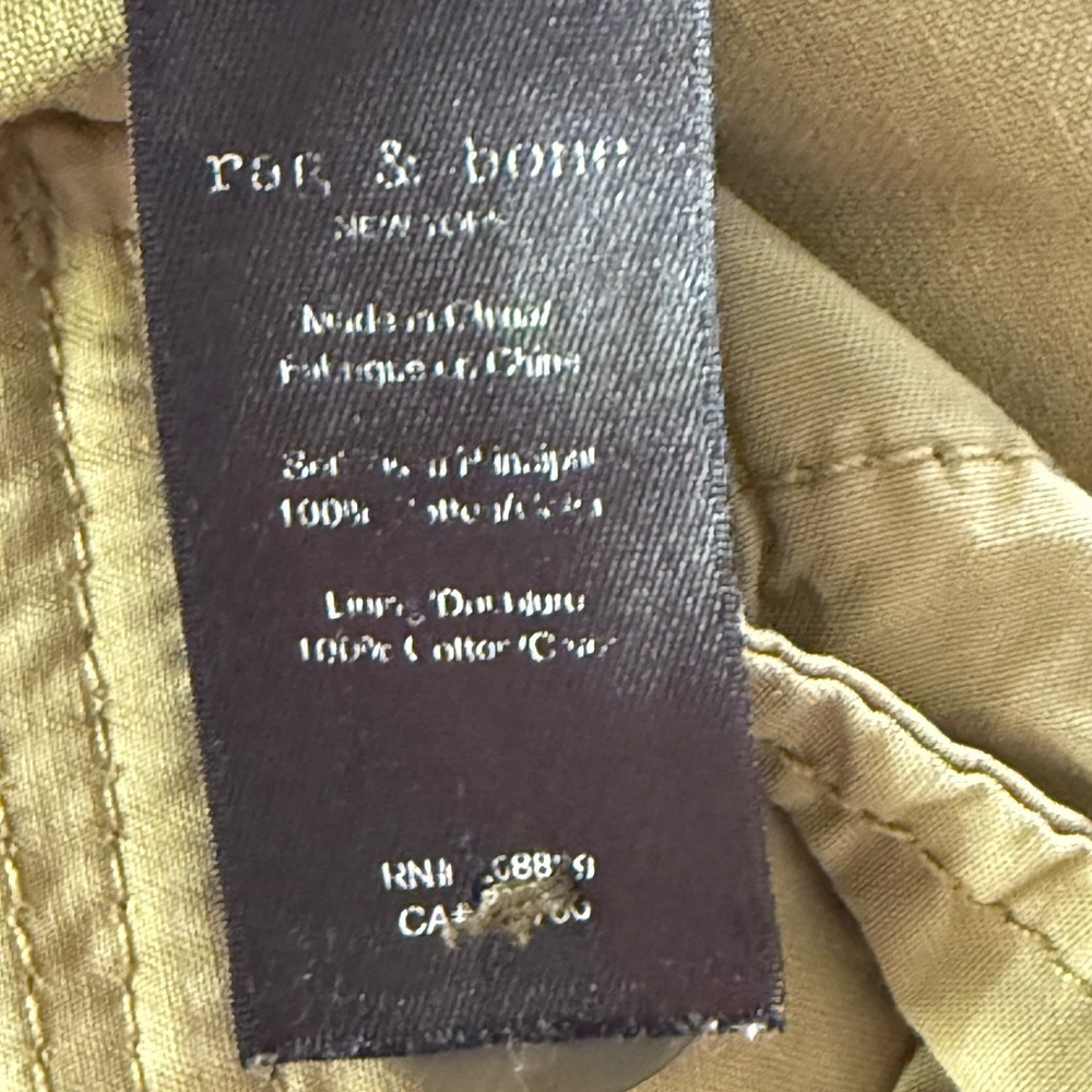 Rag & Bone Women’s Field Chino Olive Green Pants Size 26 - Picture 13 of 13